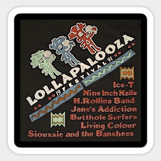 Lollapalooza 1991 Festival Alt Rock Sticker